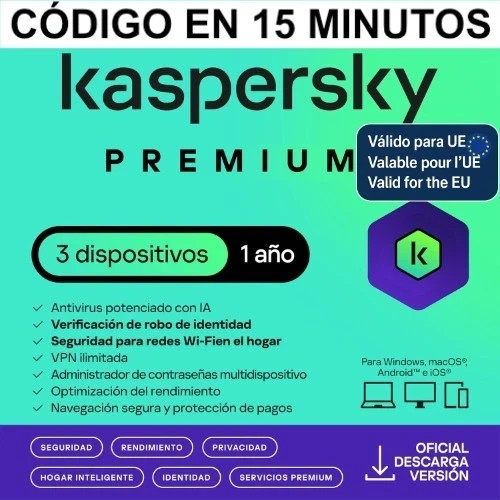 Premium Security Antivirus 1 AÑO/3 DI PC Mac Android iOS Licencia Email/VPN ilim