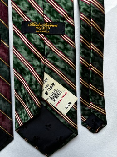New Vintage Brooks Brothers Makers Lot 5 Silk Ties Repp Stripe 57 x 3.75 - Picture 11 of 12