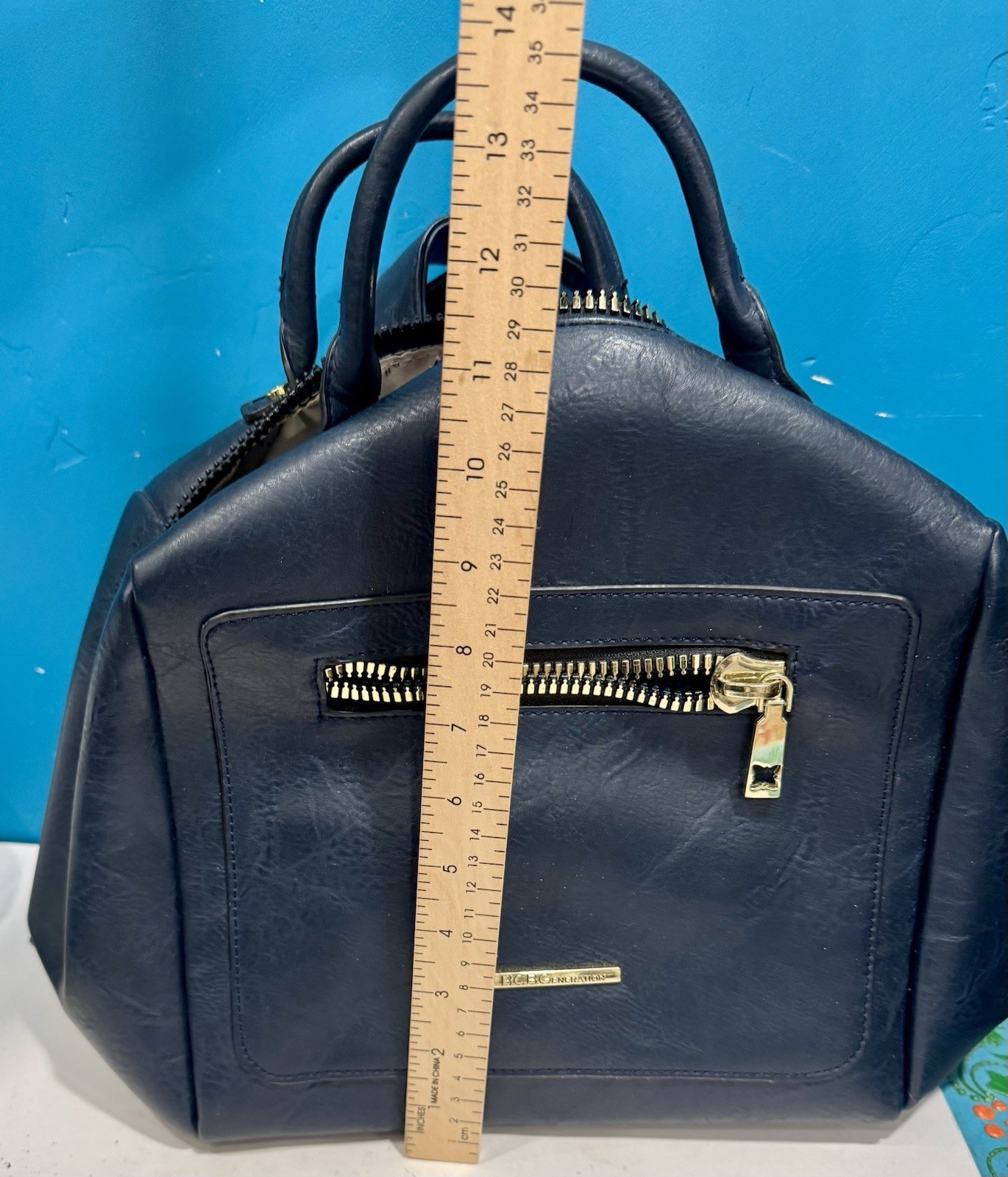 BCBGeneration Paris Backpack Navy Purse Handbag E… - image 5