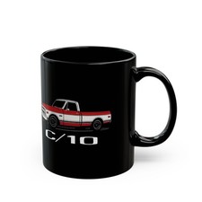 Taza de café Chevy C10 1970 camioneta pickup roja/blanca clásica taza de regalo de 11 oz