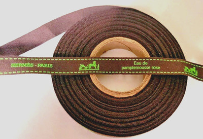 1 yard HERMES Signature Eau De PAMPLEMOUSSE ROSE  RIBBON