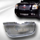 Fits 07-14 GMC Yukon/XL/Denali Chrome Round Hole Mesh Front Upper Bumper Grille