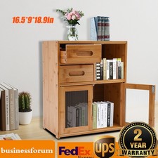 18.9in Tall Kitchen Pantry Sideboard Bamboo Kitchen Storage Cabinet with Drawer