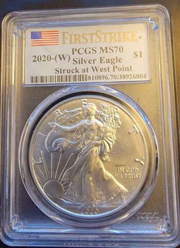 2020-W American Eagle MS-70 PCGS West Point Bullion Rare-0.999 Silver 1 Oz Coin