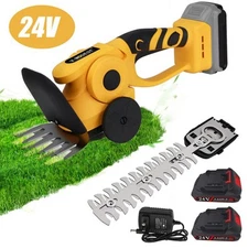 Cordless Electric Mini Hedge Trimmer 2 in 1 Brush Grass Cutter Shears for Garden