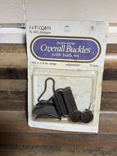 VINTAGE J.  P. COATS NON - SEW OVERALL BUCKLES WITH BUTTONS  NEW  ANTIQUE