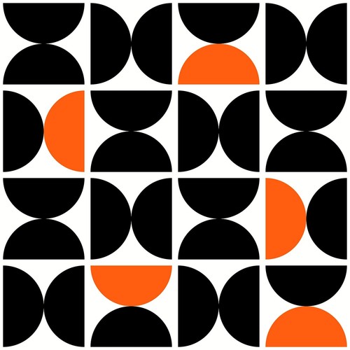 Black Orange White Geometric Peel and Stick Wallpaper 17.7”x100” Semicircles ... - 第 7/8 張圖片