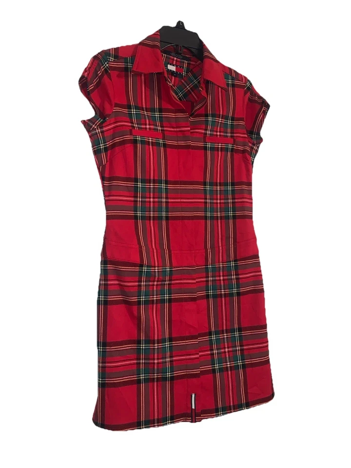 VTG Tommy Jeans Mini Dress M Red Tartan Plaid Short Sleeve Christmas Holiday Y2K - Image 4 of 4