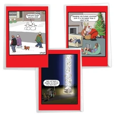 Assortment 3 Pack Funny Christmas Greeting Cards (3 Designs) Holly Jolly Whyatt