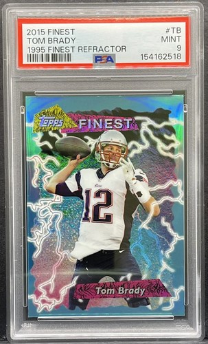 2015 Topps Finest - Tom Brady - #TB 1995 Finest Throwback - REFRACTOR PSA 9 MINT
