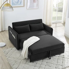  Convertible Sectional Reversible Loveseat Sofa Couch Bed Pull Out Bed USB