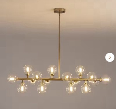 VEVOR 39  Sputnik Chandelier Gold Mid Century Modern Glass Globe Pendant Light
