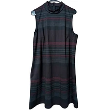 AB Studio Size XL Women's High Neck Career Dress with Pockets