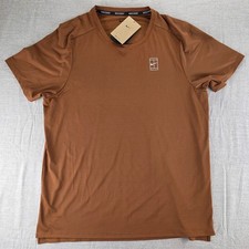 Nike Court Dri-Fit Advantage Tennis Shirt Size Large FZ6910-281 Brown Heritage