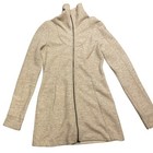 Ibex Alana Tunic Sweater Jacket, Size Xs, Merino Wool Full Zip Almond Heather
