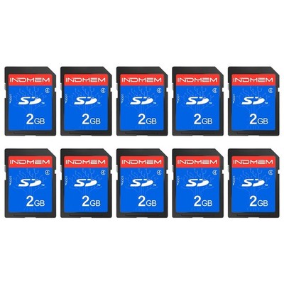 INDMEM 2GB SD Card, 10 Packs Class 4 2GB Flash Memory Card MLC Standard Secur...