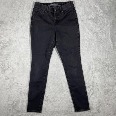 Gloria Vanderbilt Jeans Womens 8 Black Charcoal Wash Skinny Curvy Slimming Denim