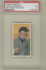 1909 T206 Hugh Jennings One Hand Showing Detroit Tigers HOF  Piedmont 350  PSA 5