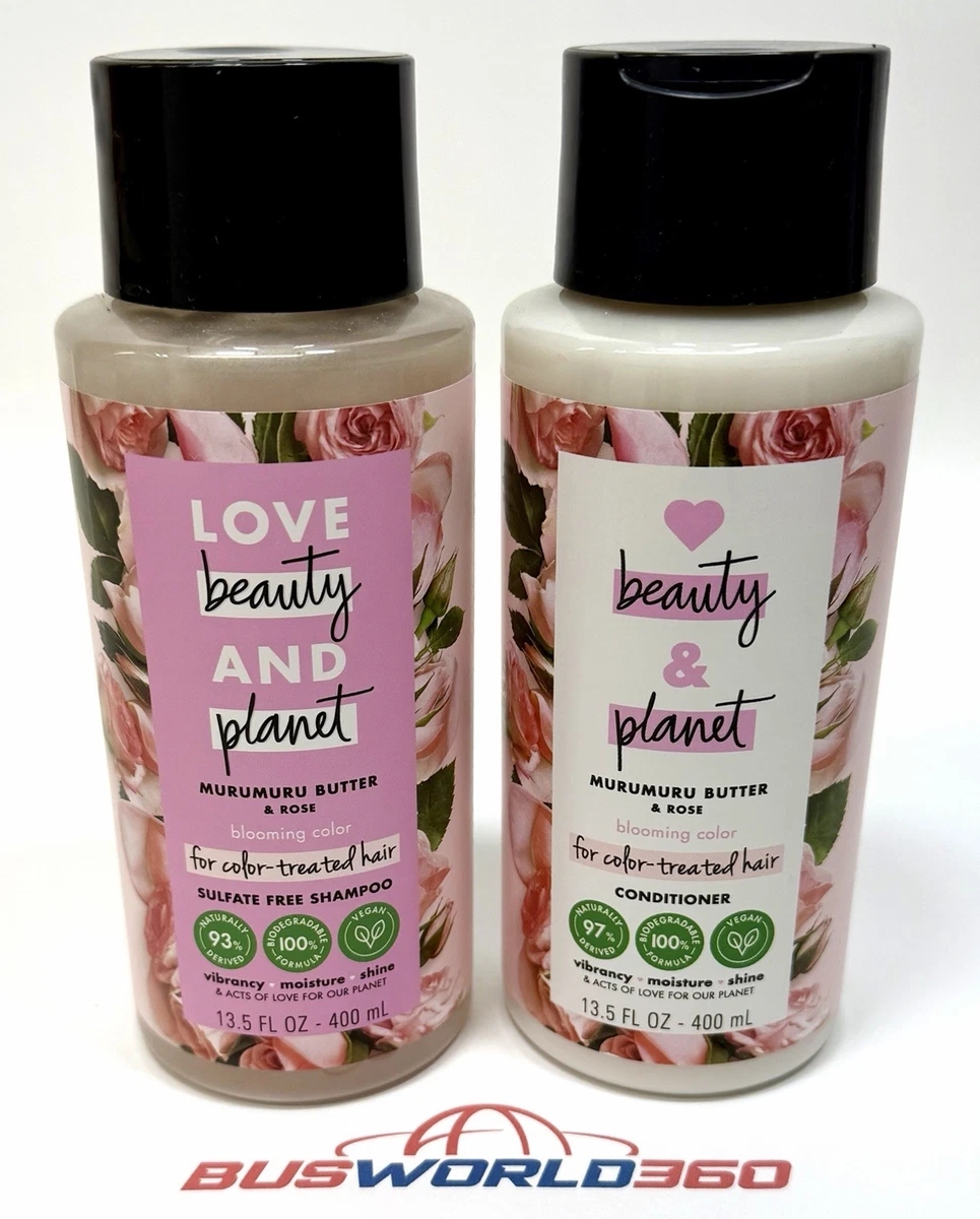 Love Beauty Planet SHAMPOO & CONDITIONER Murumuru Butter & Rose 13.5 LOT 2x NEW