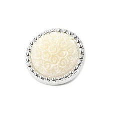 20 PCS White Rose Round Coat Buttons for Sewing Crafts 1" Shank Button