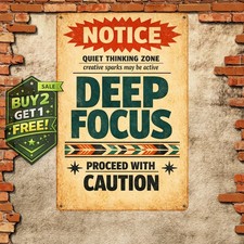 Retro Warning Tin Sign Funny Metal Wall Decor Plaque 8x12 Inch