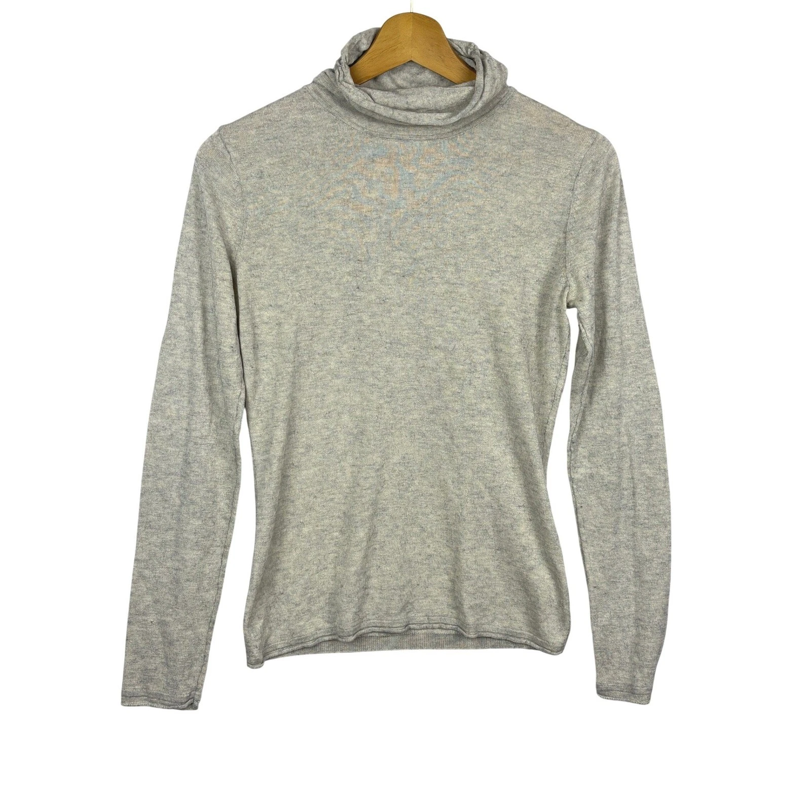 Les Ateliers de la Maille Women Silk Cashmere Turtleneck Base Layer Top US XS/S