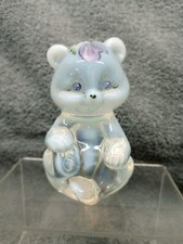 Hand Painted Clear Opalescent Fenton Sitting Bear Signed D Fredrick