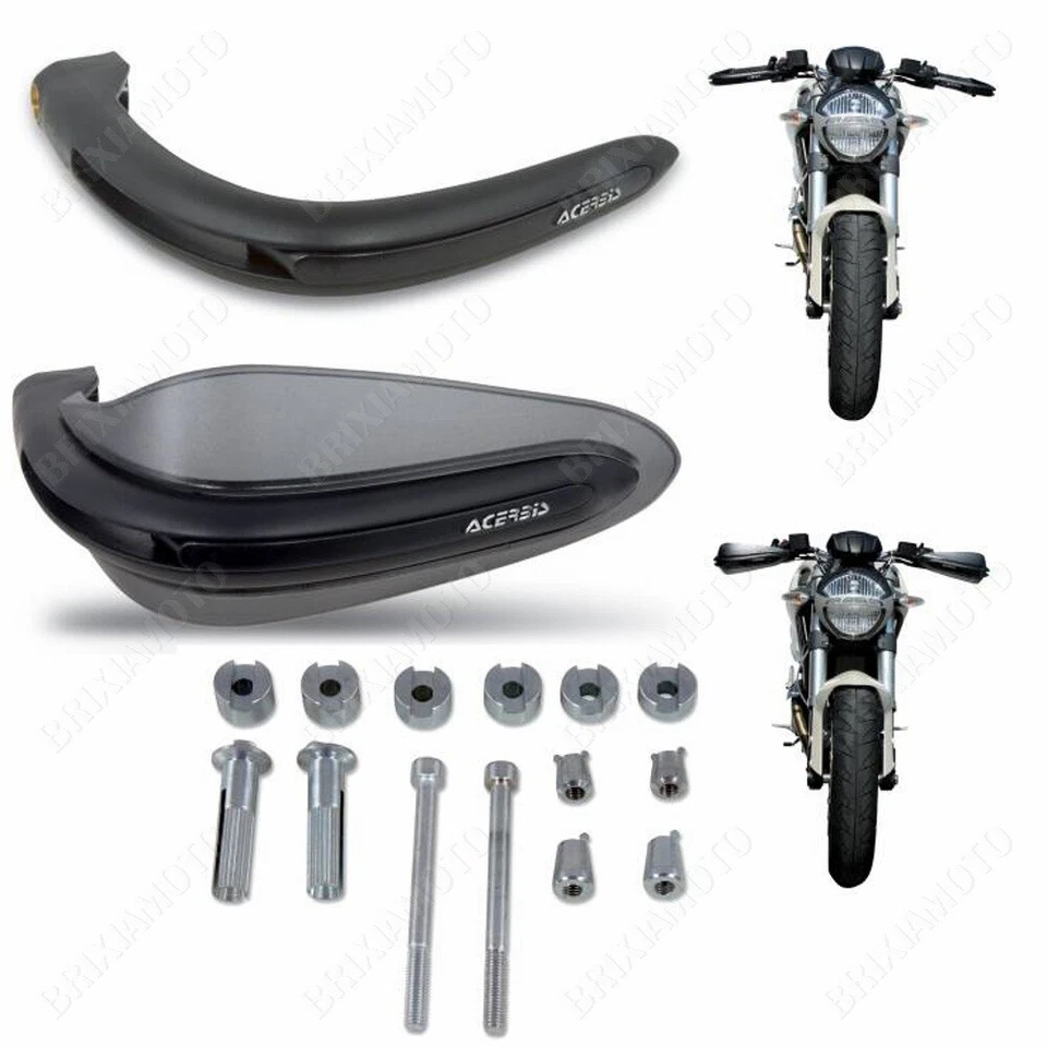 COPPIA PARAMANI DUAL ROAD + ADATTATORI PER per APRILIA 750 SHIVER 2008-2017 Foto 3 de 4