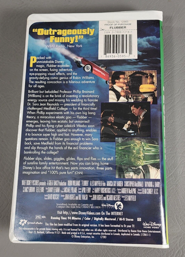 Flubber (VHS, 1998) Clamshell Case w/the Late Robin Williams - Picture 2 of 7