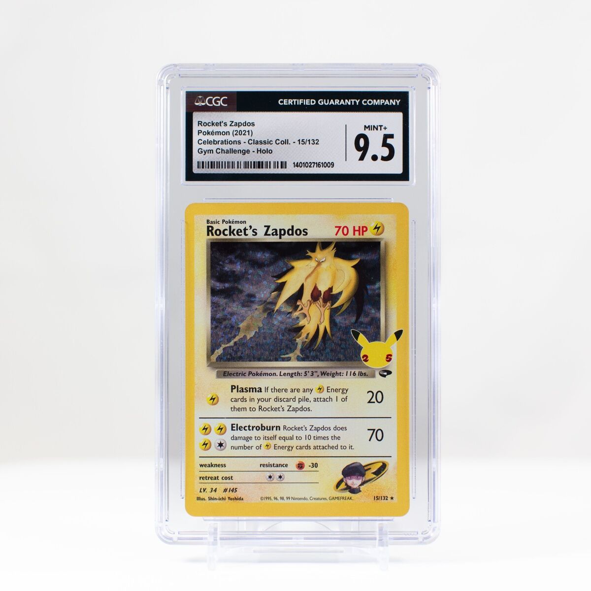 Rocket's Zapdos 15/132 Celebrations: Classic Collection Holo Rocket's Zapdos 15/132 Celebrations: Classic Collection Holo