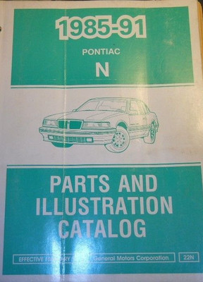 1985 86 87 88 89 90 91 PONTIAC Grand Am Parts/Illustrations Book