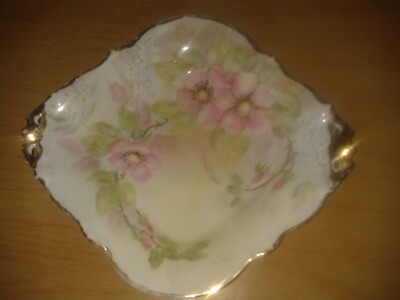 Kleine Kuchenplatte Vintage rosa Blumen. ''Mrs Moss Liebe zum 90. Geburtstag'' (D2)