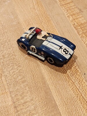 Vintage Tyco Pro HO Scale Slot Car White & Blue 427 AC Cobra #8 Nice 
