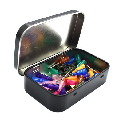 Survival Kit Small Empty Metal Silver Black Flip Storage Box Case For Key