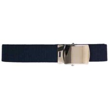 Air Force Belt: Blue Cotton with Mirror Buckle and Tip - Male