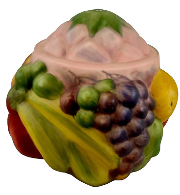 Vintage 40 s Art Deco FRUIT Frosted Reverse Paint Blown Out Ceiling Light Shade