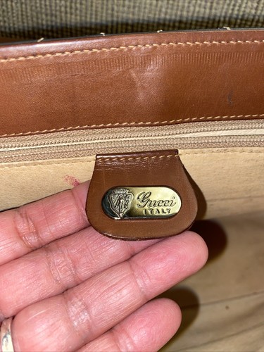 Vintage Authentic genuine GUCCI Leather Shoulder bag Purse - Picture 9 of 13
