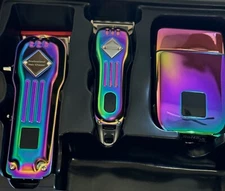 NEW MENS RAZOR CLIPPERS TRIMMERS SET OF 3 PRO FX IRIDESCENT CHAMELEON RAINBOW