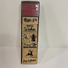 Mounted Rubber Stamp Wood Handle Arts  Crafts Christmas HOLIDAYS New G-25