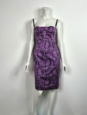 Vtg Dolce & Gabbana Purple Paisley Print Dress S