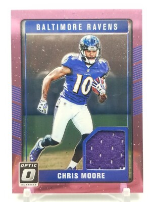 2016 Donruss Optic CHRIS MOORE Rookie Threads Pink Prizm Baltimore Ravens DRT-CM