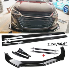 Front Bumper Lip Spoiler Chin Splitter Body Kit Glossy Black For Chevrolet Onix