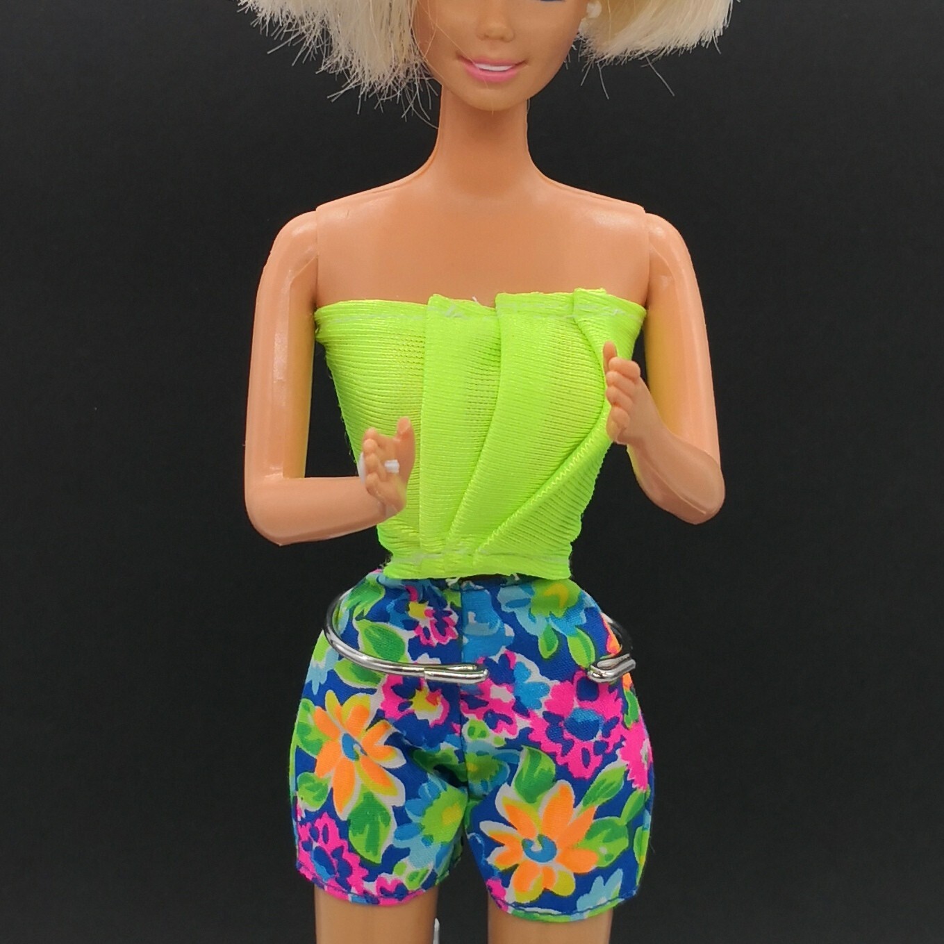 Mattel Barbie Roupas Anos 90 VESTIDO CURTO ROSA NEON Roupa Moda 11 Boneca  Jenny