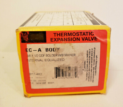 Parker Thermostatic Expansion Valve EC-A Body 3/8 x 1/2 ODF Solder w/Strainer