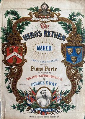 1860 Antique Music Cover; The Hero's Return March by George E. Hay