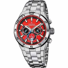 Festina F20670/5 Men's Red Chrono Bike Steel Bracelet Watch