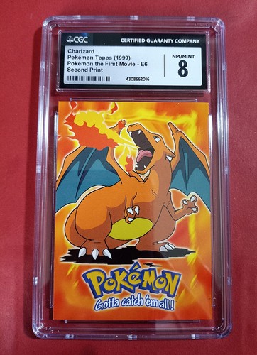Pokemon TCG 1999 TOPPS Pokemon the first Movie Charizard E6 CGC 8 NM/MINT - Picture 1 of 2