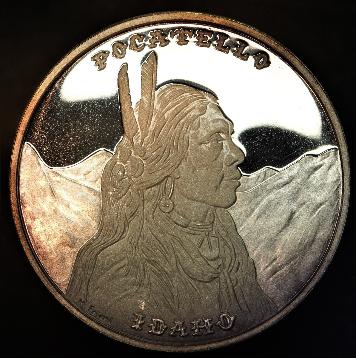 1882 1982 Picatello Indians Idaho Train Locomotive 1oz 999 Silver