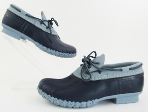 navy blue bean boots