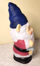 Holiday Time 11" Light Up Tabletop GNOME / elf  Blow Mold
